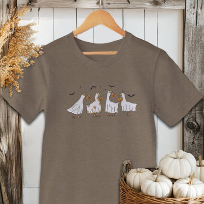 Holiday Shirt Adult T-shirt / Heather Olive / XS Ghostly Geese Halloween Shirt