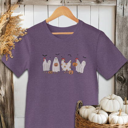 Holiday Shirt Adult T-shirt / Heather Team Purple / XS Ghostly Chickens Halloween Shirt