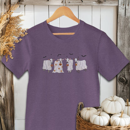 Holiday Shirt Adult T-shirt / Heather Team Purple / XS Ghostly Cows Halloween Shirt