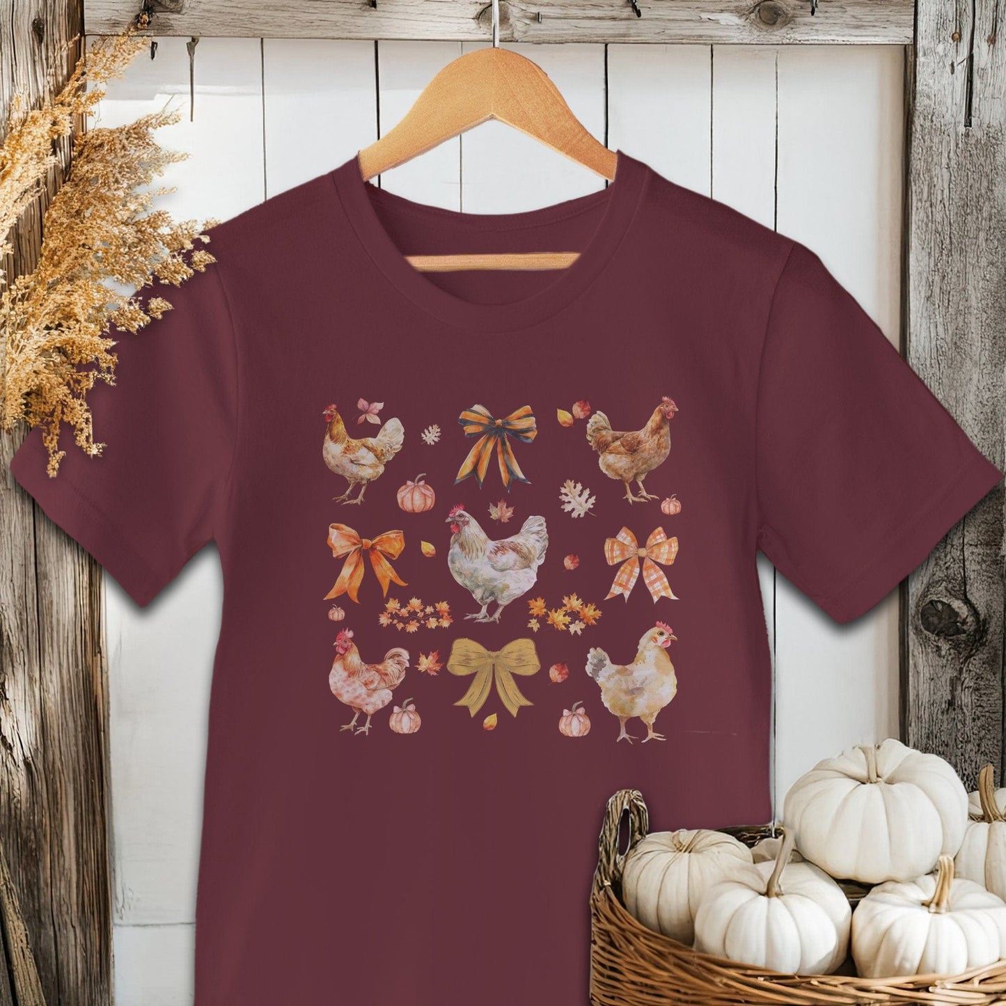 Holiday Shirt Adult T-shirt / Maroon / XS Chickens and Bows Fall Shirt