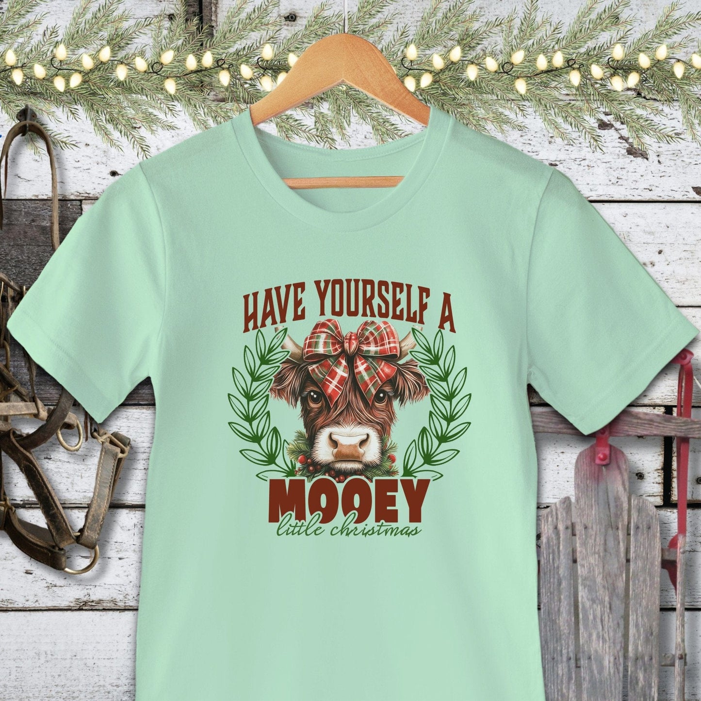 Holiday Shirt Adult T-shirt / Mint / XS Mooey Little Christmas Shirt