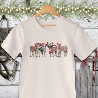 Holiday Shirt Adult T-shirt / Natural / XS Festive Cows Shirt