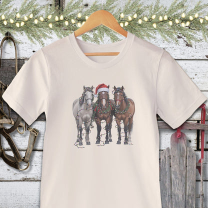 Holiday Shirt Adult T-shirt / Natural / XS Festive Horses Shirt