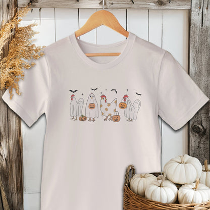 Holiday Shirt Adult T-shirt / Natural / XS Ghostly Chickens Halloween Shirt