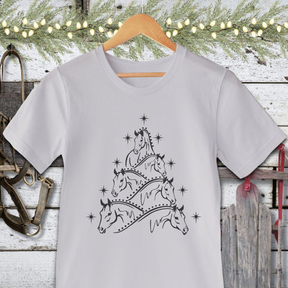 Holiday Shirt Adult T-shirt / Silver / XS Horse Art Christmas Shirt