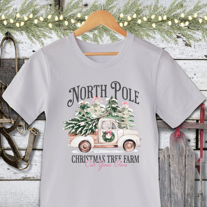 Holiday Shirt Adult T-shirt / Silver / XS North Pole Tree Farm Shirt