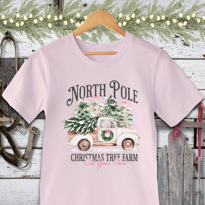 Holiday Shirt Adult T-shirt / Soft Pink / XS North Pole Tree Farm Shirt