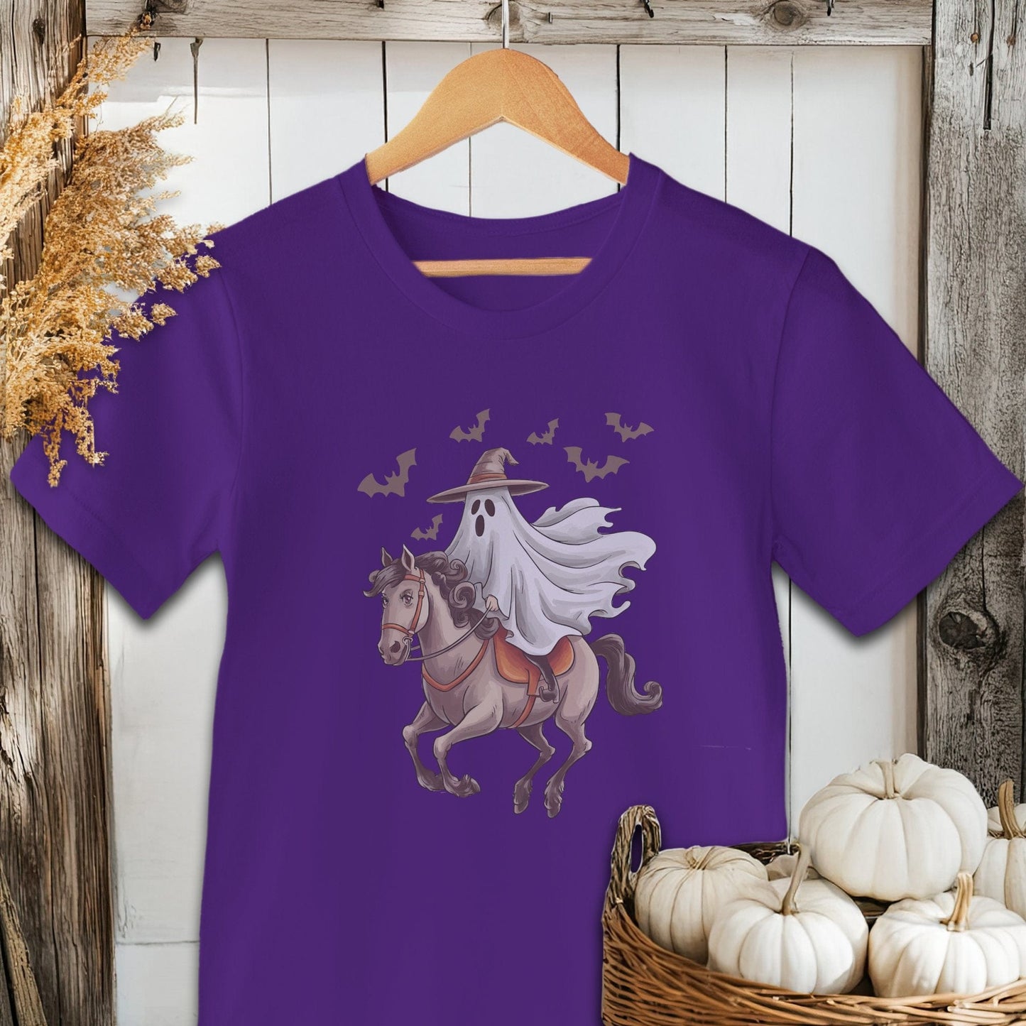 Holiday Shirt Adult T-shirt / Team Purple / XS Ghost Riding Horse Halloween Shirt