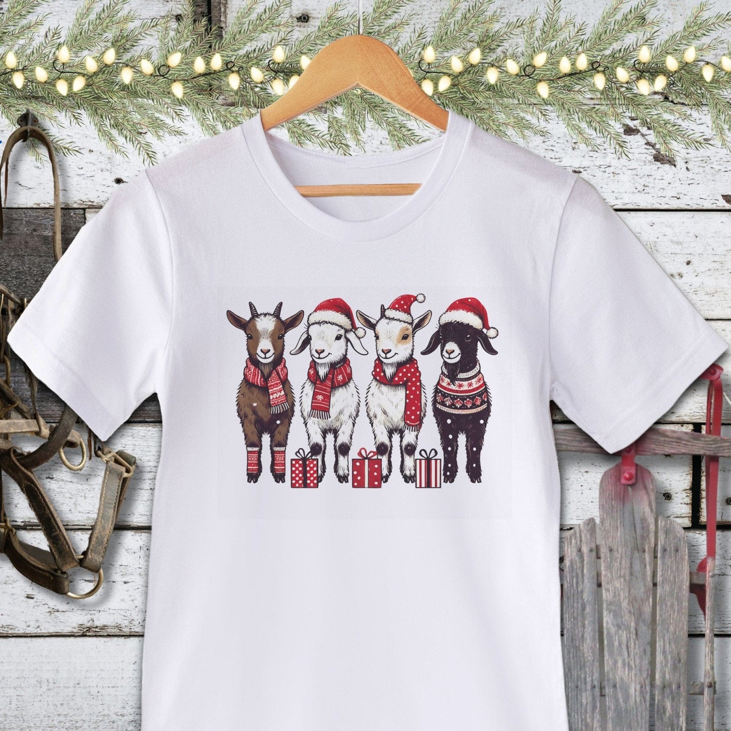 Holiday Shirt Adult T-shirt / White / XS Festive Goats Shirt