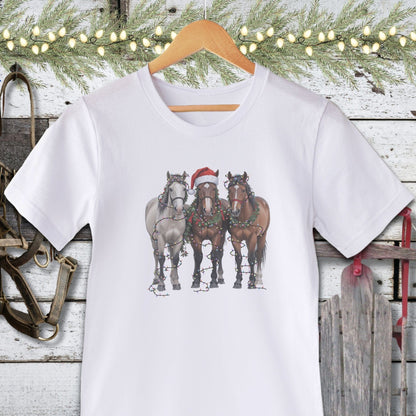 Holiday Shirt Adult T-shirt / White / XS Festive Horses Shirt