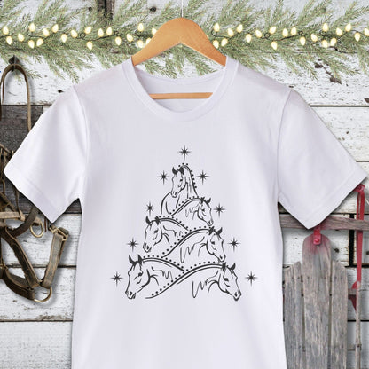 Holiday Shirt Adult T-shirt / White / XS Horse Art Christmas Shirt