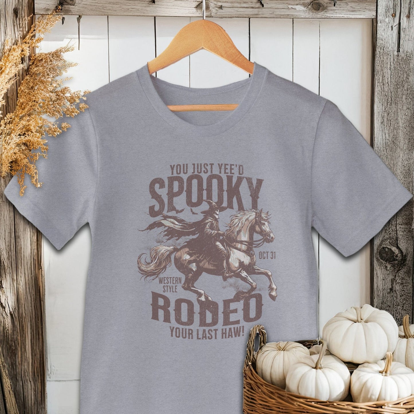 Holiday Shirt Adult T-shirt / XS / Athletic Heather Spooky Rodeo Halloween Shirt