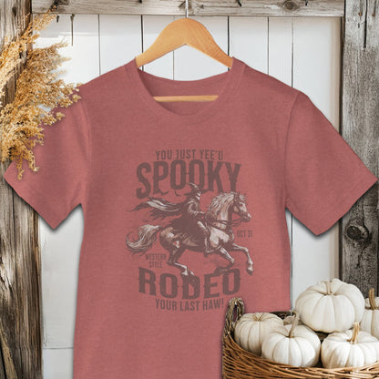 Holiday Shirt Adult T-shirt / XS / Heather Clay Spooky Rodeo Halloween Shirt