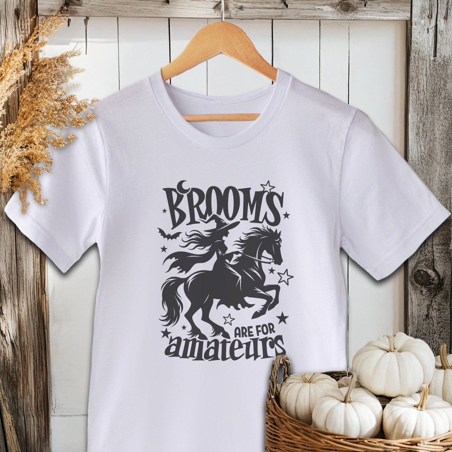 Holiday Shirt Adult T-shirt / XS / White Brooms Are For Amateurs Halloween Shirt