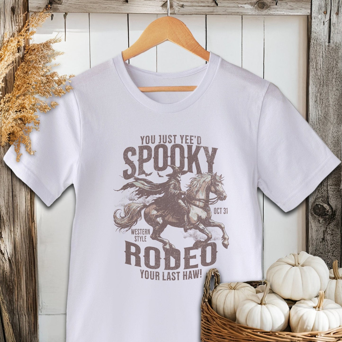 Holiday Shirt Adult T-shirt / XS / White Spooky Rodeo Halloween Shirt