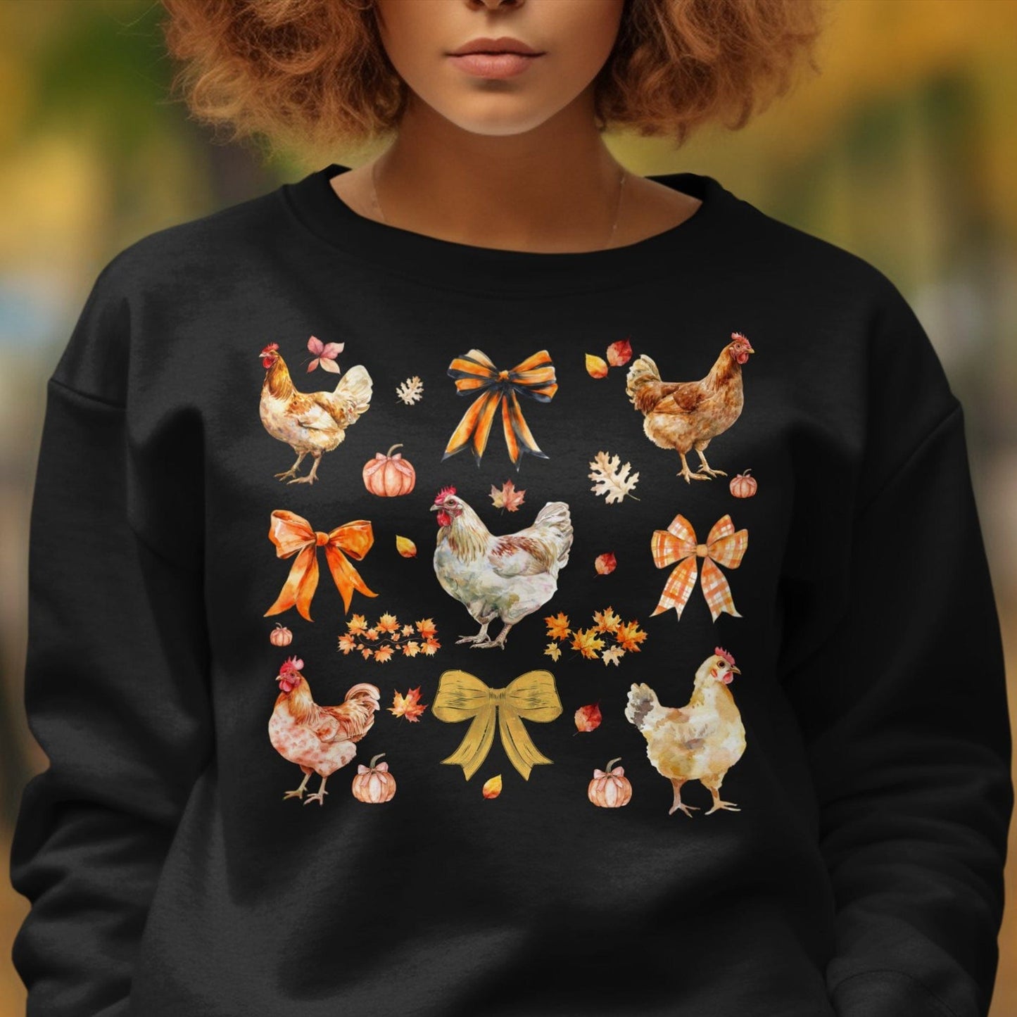 Holiday Shirt Chickens and Bows Fall Shirt