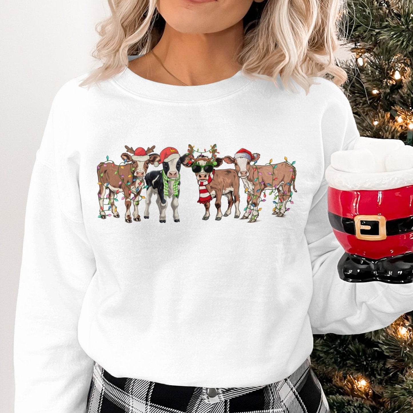 Holiday Shirt Festive Cows Shirt