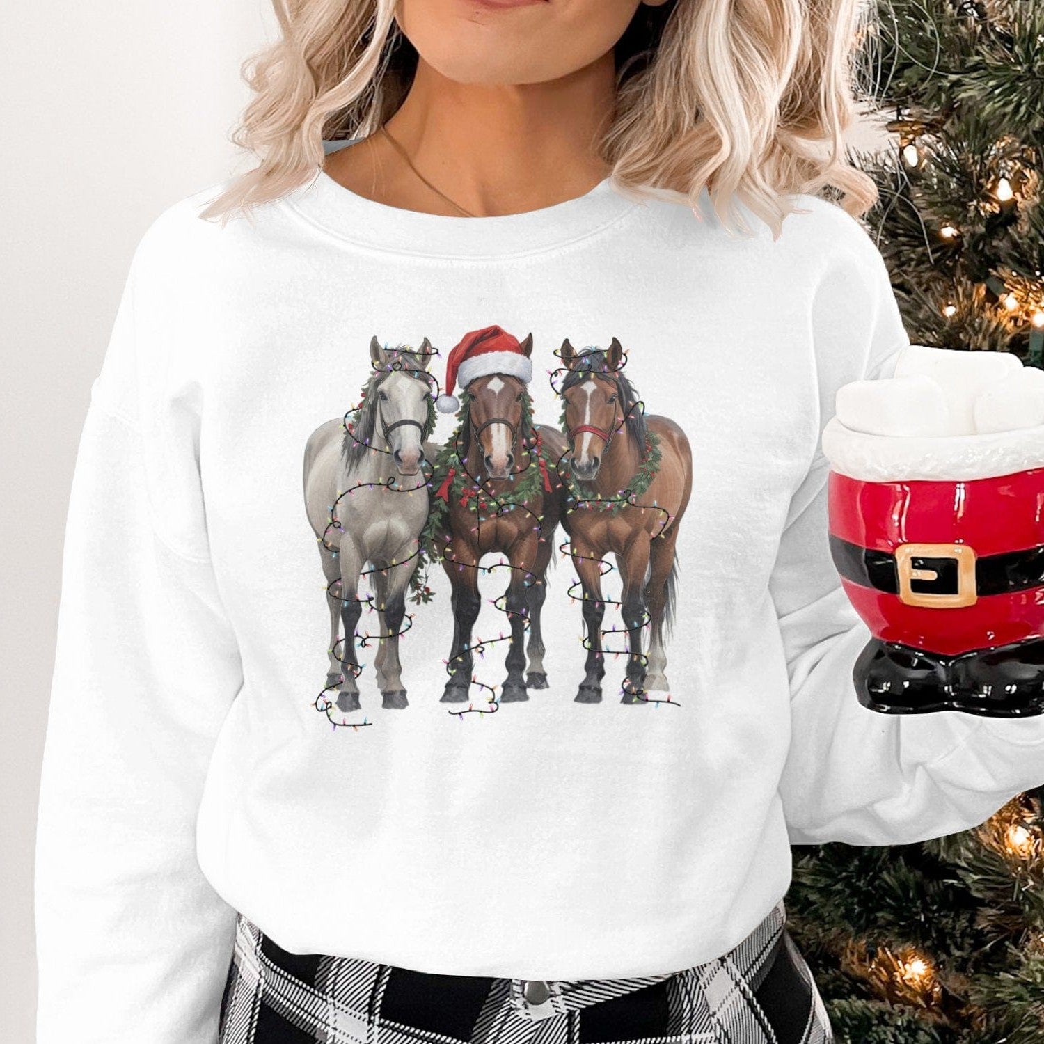 Holiday Shirt Festive Horses Shirt