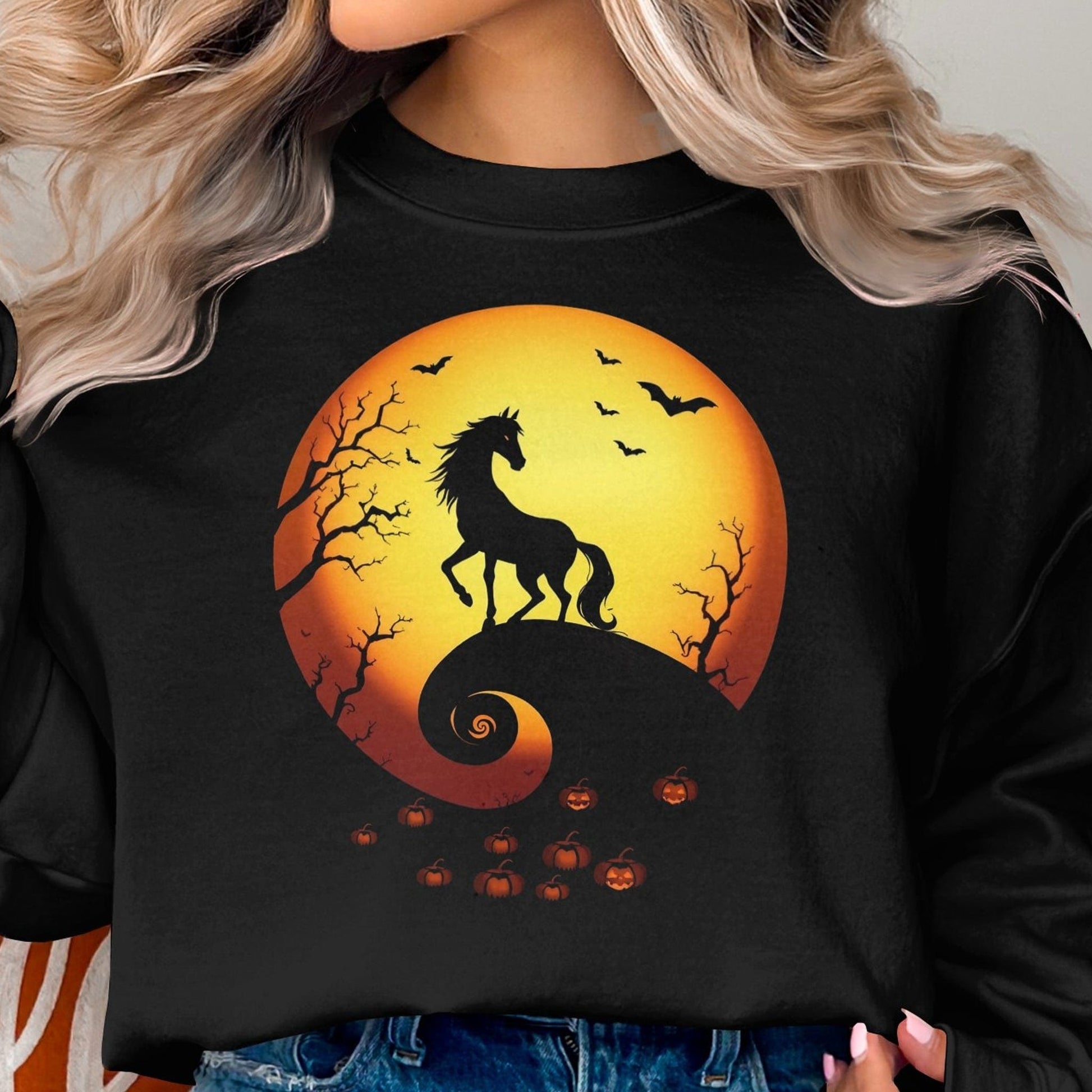 Holiday Shirt Halloween Horse in the Moon Shirt