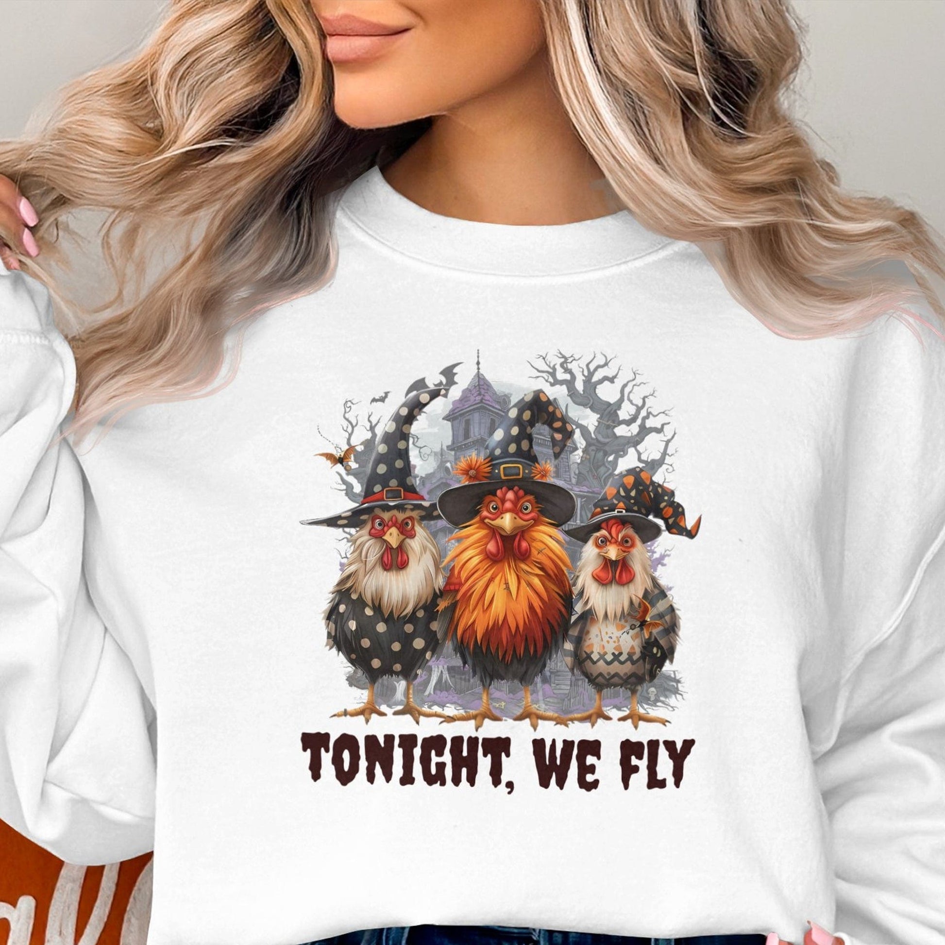 Holiday Shirt Halloween Witch Chickens Shirt