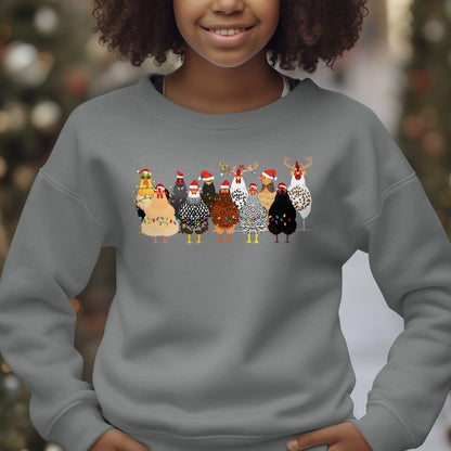 Holiday Youth Shirt Festive Chickens Youth Shirt