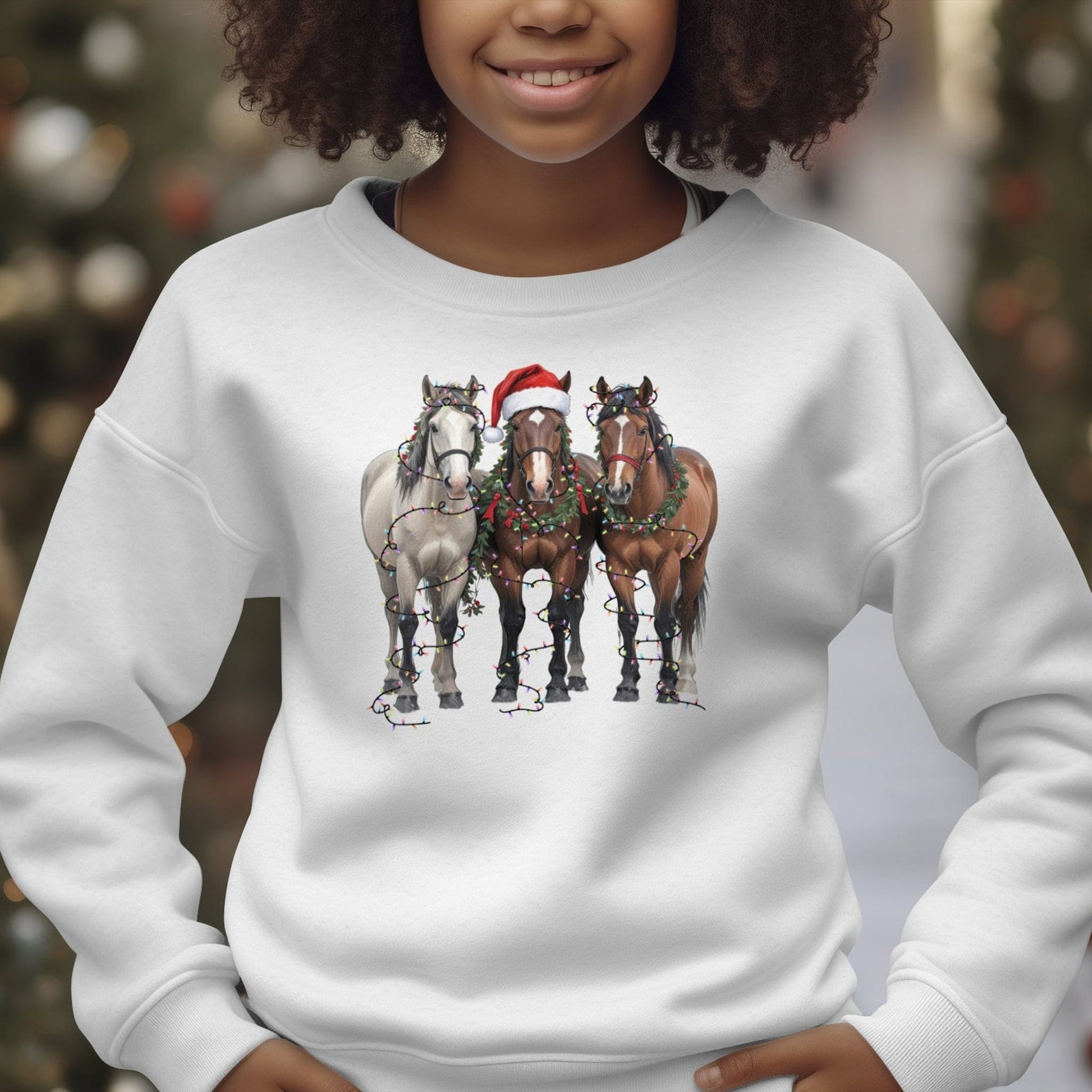 Holiday Youth Shirt Festive Horses Youth Shirt