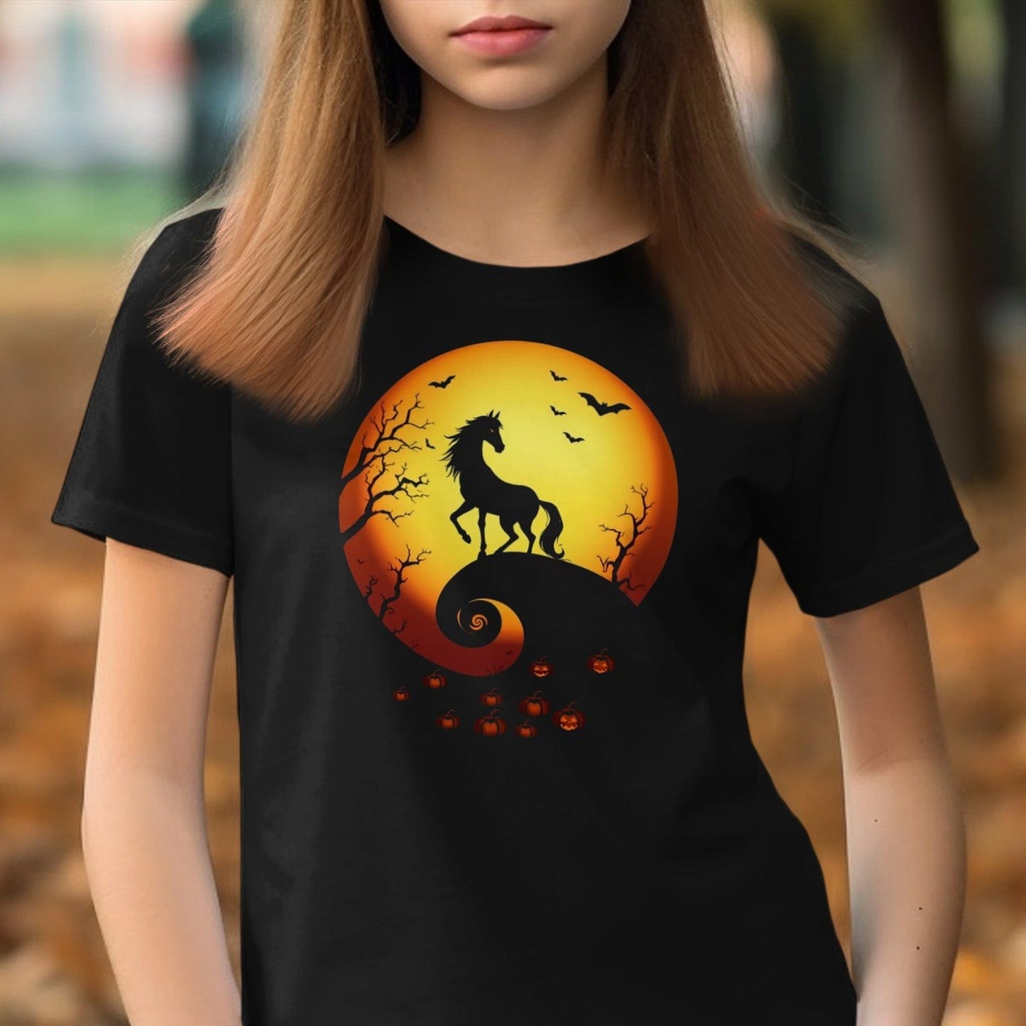 Holiday Youth Shirt Halloween Horse in the Moon Youth Shirt