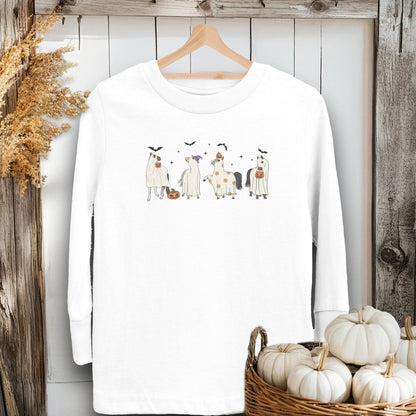 Holiday Youth Shirt Toddler Long Sleeve Tee / 2T / White Ghostly Horses Halloween Youth Shirt