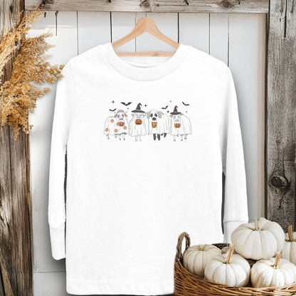 Holiday Youth Shirt Toddler Long Sleeve Tee / 2T / White Ghostly Sheep Halloween Youth Shirt