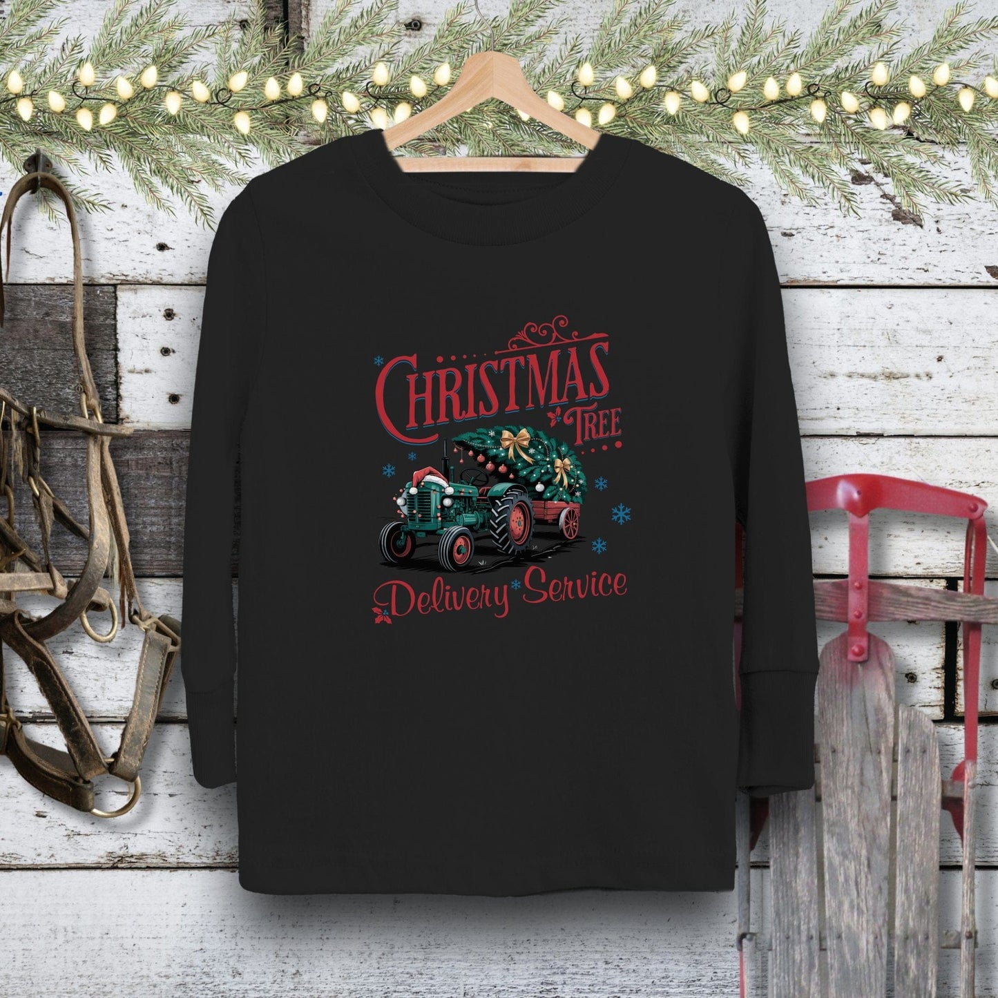 Holiday Youth Shirt Toddler Long Sleeve Tee / Black / 2T Christmas Tree Delivery Youth Shirt