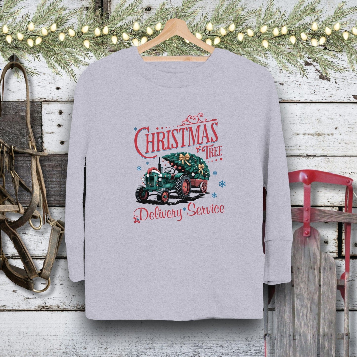 Holiday Youth Shirt Toddler Long Sleeve Tee / Heather / 2T Christmas Tree Delivery Youth Shirt