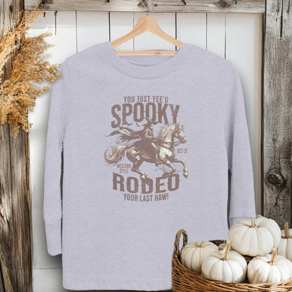 Holiday Youth Shirt Toddler Long Sleeve Tee / Heather / 2T Spooky Rodeo Halloween Youth Shirt