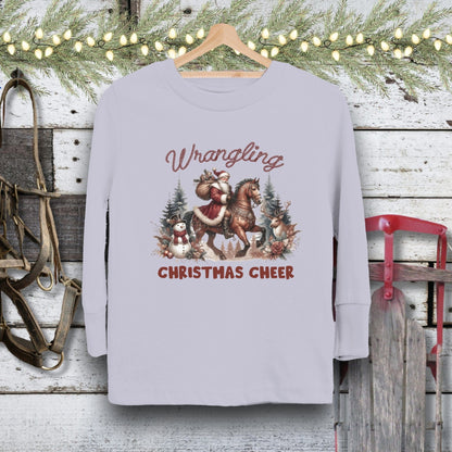 Holiday Youth Shirt Toddler Long Sleeve Tee / Heather / 2T Wrangling Christmas Cheer Youth Shirt