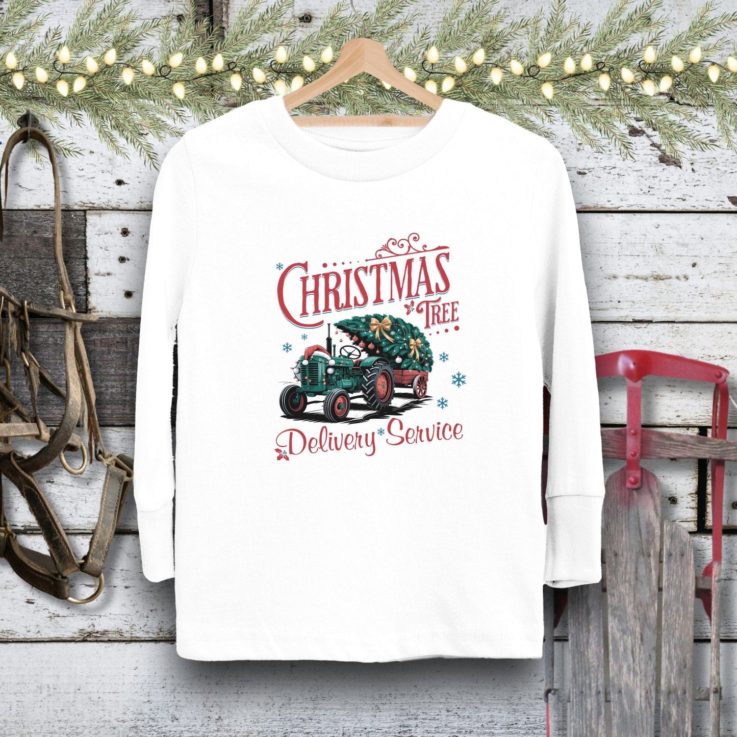 Holiday Youth Shirt Toddler Long Sleeve Tee / White / 2T Christmas Tree Delivery Youth Shirt