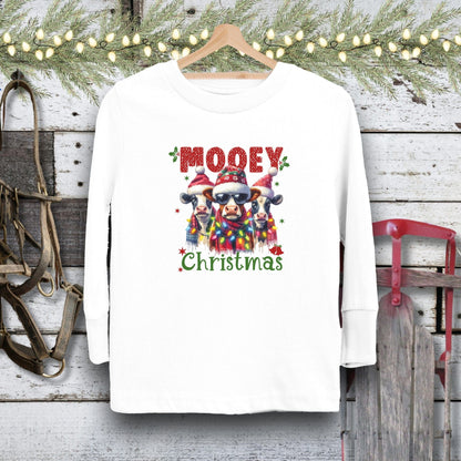 Holiday Youth Shirt Toddler Long Sleeve Tee / White / 2T Mooey Christmas Youth Shirt