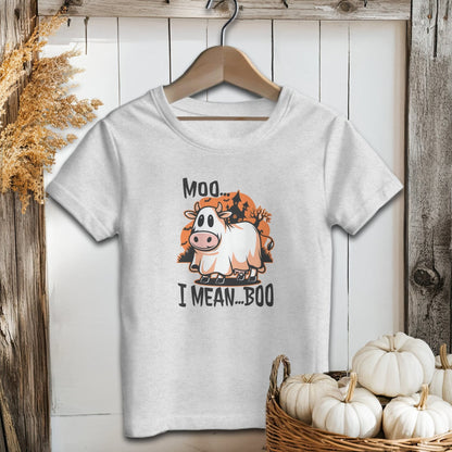 Holiday Youth Shirt Toddler T-shirt / 2T / Athletic Heather Halloween Moo I Mean Boo Cow Youth Shirt