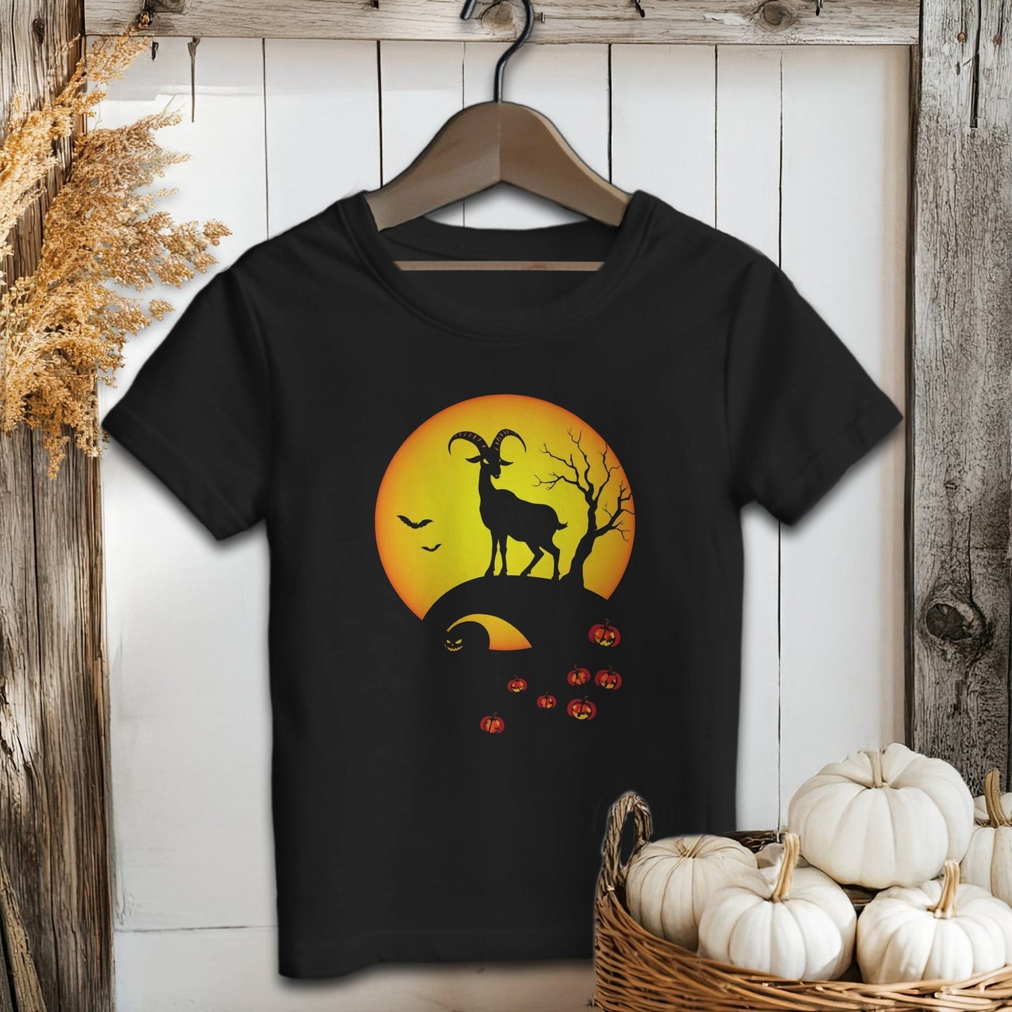 Holiday Youth Shirt Toddler T-shirt / 2T / Black Halloween Full Moon Goat Youth Shirt