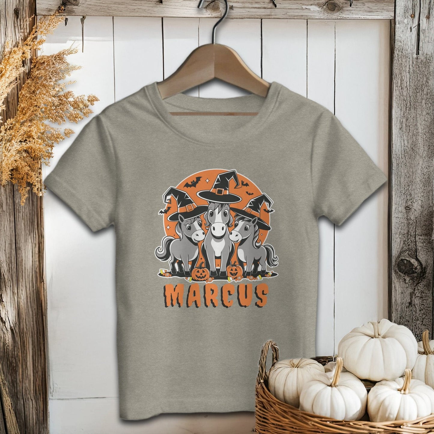 Holiday Youth Shirt Toddler T-shirt / 2T / Heather Stone Personalized Halloween Horse Youth Shirt