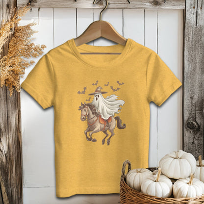 Holiday Youth Shirt Toddler T-shirt / 2T / Heather Yellow Gold Ghost Riding Horse Halloween Youth Shirt