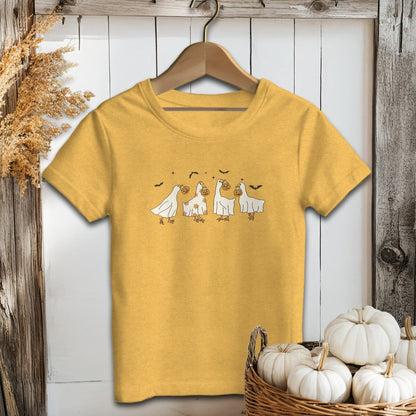 Holiday Youth Shirt Toddler T-shirt / 2T / Heather Yellow Gold Ghostly Geese Halloween Youth Shirt