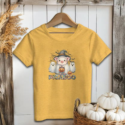 Holiday Youth Shirt Toddler T-shirt / 2T / Heather Yellow Gold Pig Ghosts Halloween Youth Shirt