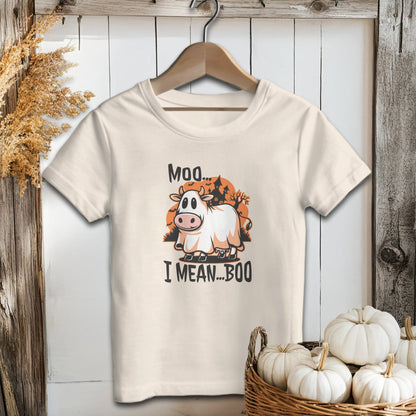 Holiday Youth Shirt Toddler T-shirt / 2T / Natural Halloween Moo I Mean Boo Cow Youth Shirt