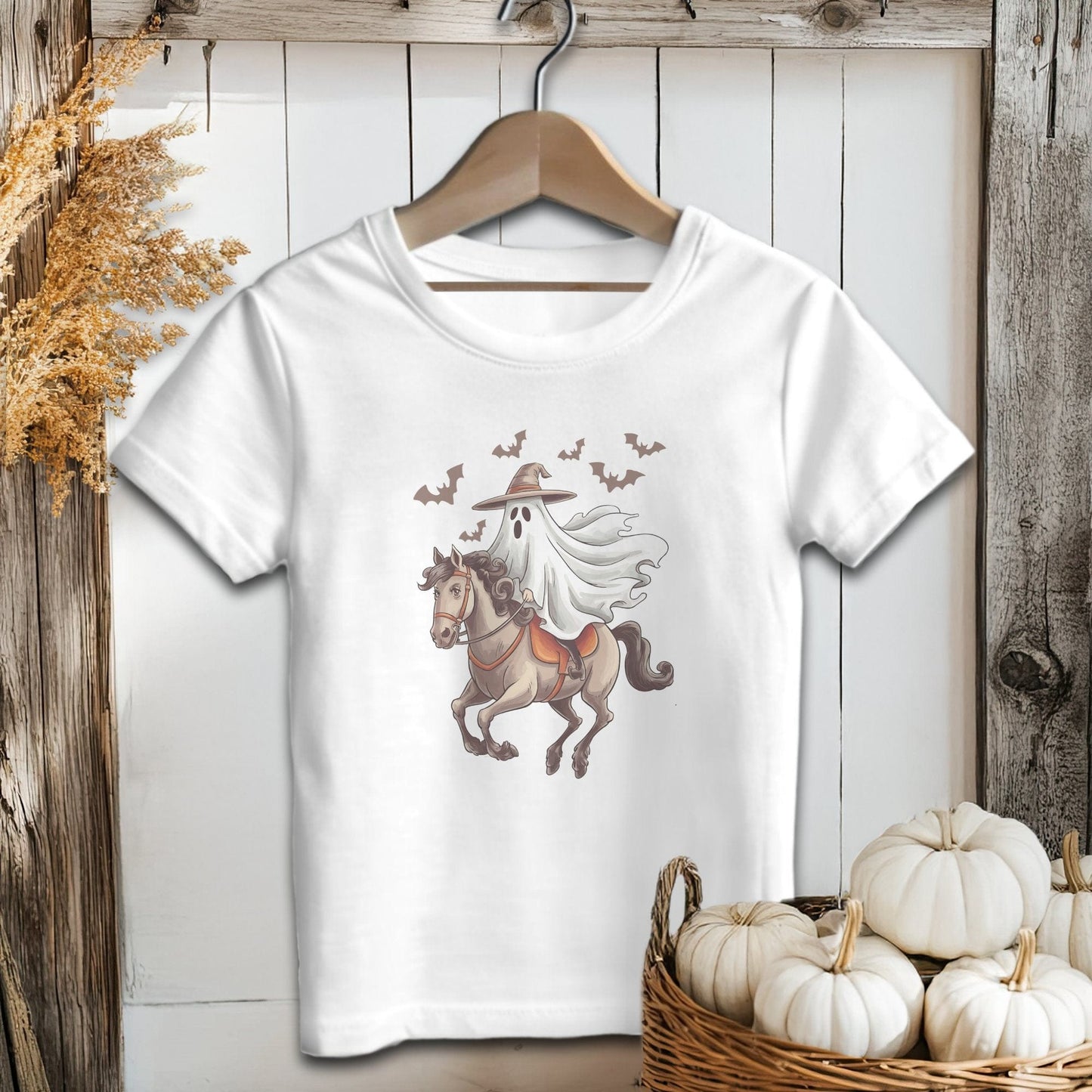 Holiday Youth Shirt Toddler T-shirt / 2T / White Ghost Riding Horse Halloween Youth Shirt