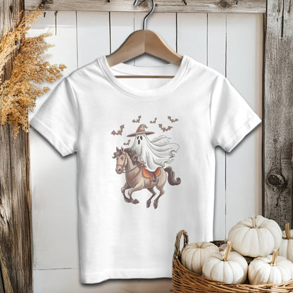 Holiday Youth Shirt Toddler T-shirt / 2T / White Ghost Riding Horse Halloween Youth Shirt