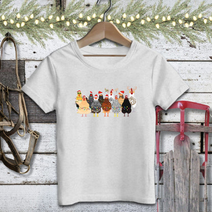 Holiday Youth Shirt Toddler T-shirt / Athletic Heather / 2T Festive Chickens Youth Shirt