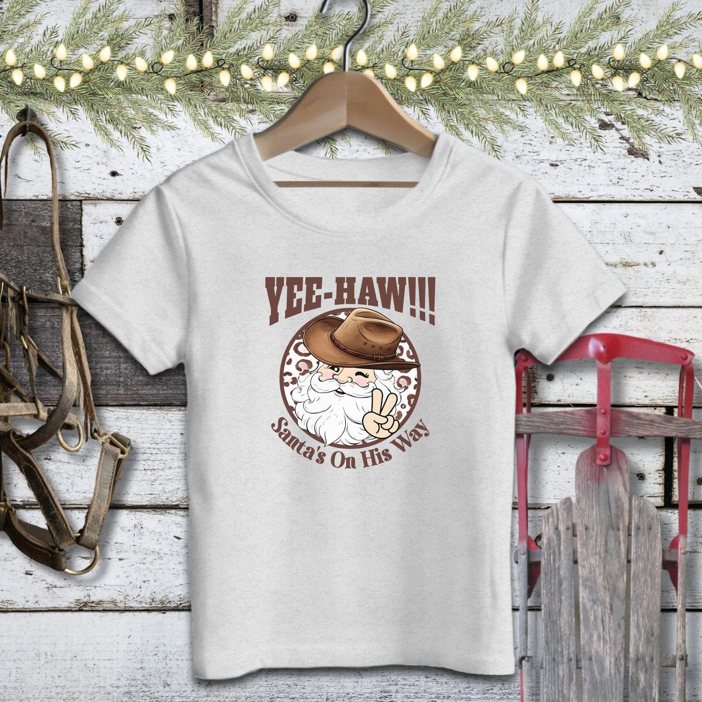 Holiday Youth Shirt Toddler T-shirt / Athletic Heather / 2T Yee-Haw Santa Youth Shirt