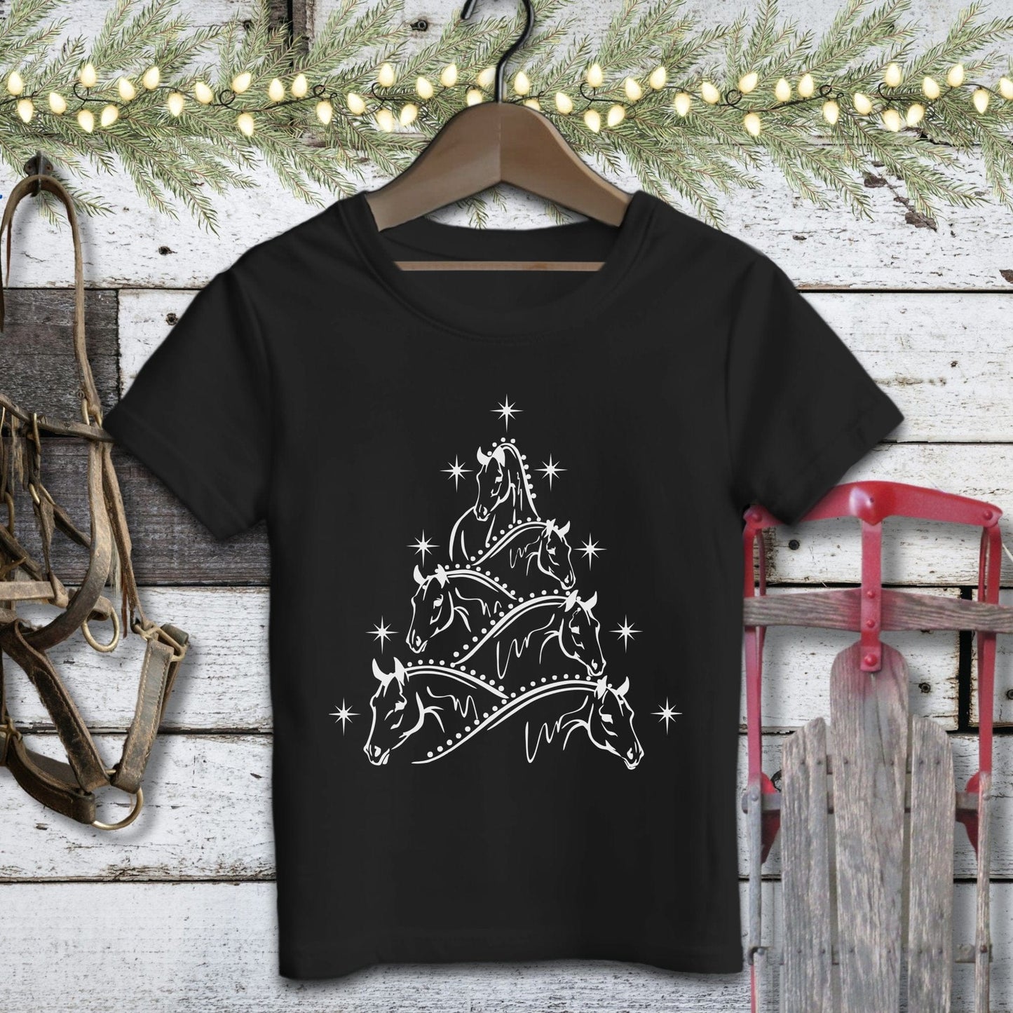 Holiday Youth Shirt Toddler T-shirt / Black / 2T Horse Art Christmas Youth Shirt