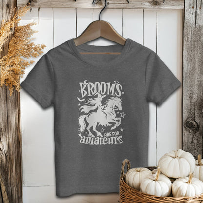 Holiday Youth Shirt Toddler T-shirt / Dark Grey Heather / 2T Brooms Are For Amateurs Halloween Youth Shirt