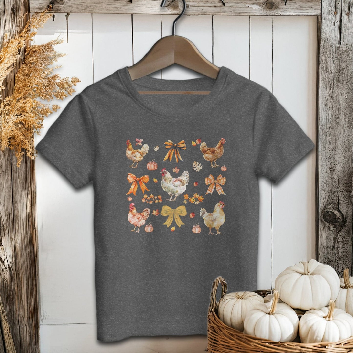 Holiday Youth Shirt Toddler T-shirt / Dark Grey Heather / 2T Chickens and Bows Fall - Youth Shirt