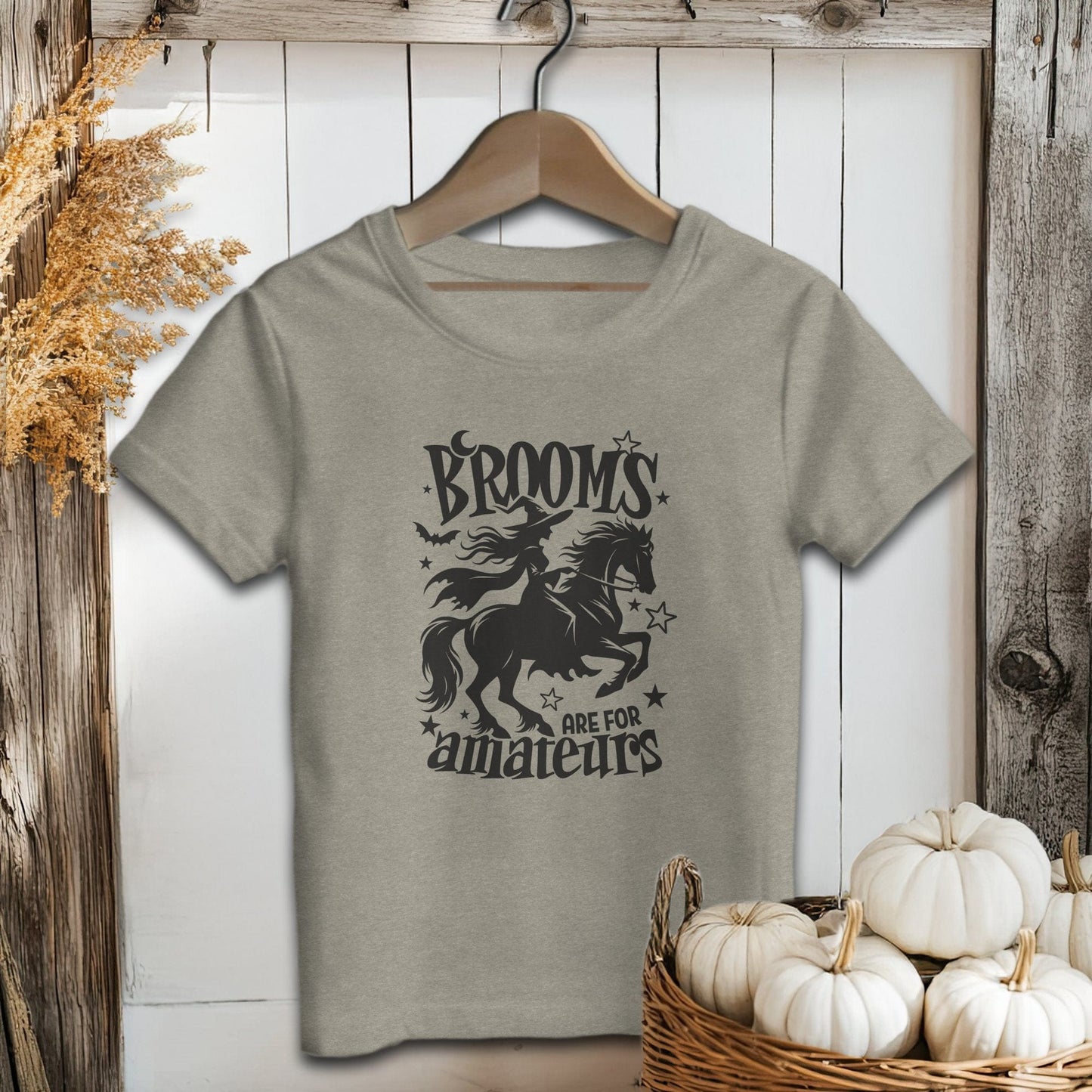 Holiday Youth Shirt Toddler T-shirt / Heather Stone / 2T Brooms Are For Amateurs Halloween Youth Shirt